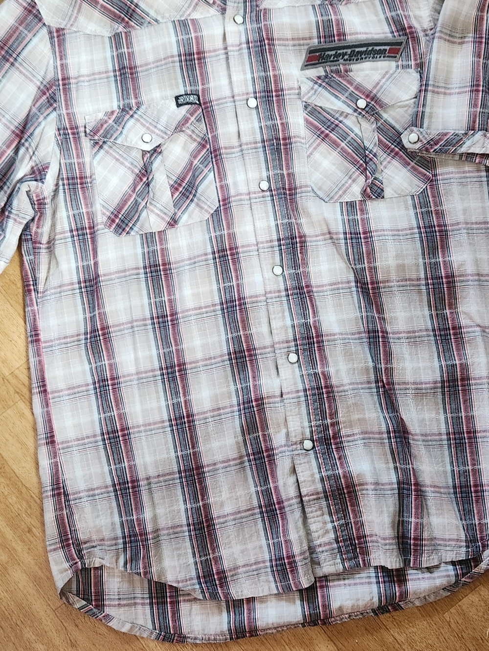Harley-Davidson Men's Red Plaid Button-Up Shirt